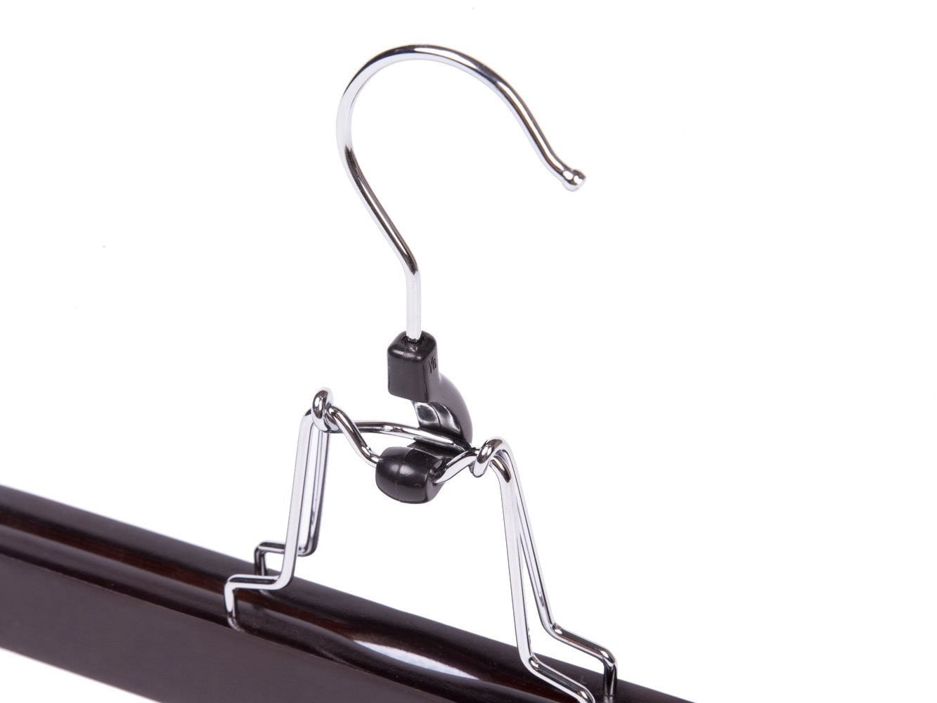 Wooden Clamp Style Pant/Skirt Hanger (Walnut & Chrome)