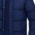 thumbnail image 5 of UVEASISHA Down Coats for Men Fashion Full Zip Stand Collar Puffer Jackets Solid Casual Windproof Insulated Parkas Thick Warm Snow Coat with Pockets Navy M, 5 of 6