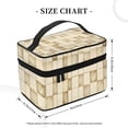 thumbnail image 2 of Handbag Travel Bag Cosmetic Bag 9×6.3×6.7in Multi-Function Bag Large Capacity For Camping Travel Family Travel Beige Checked Hand-Drawn Sketch_1, 2 of 6