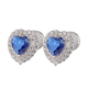 thumbnail image 1 of Aretes para Mujer de Plata .925 con Zirconia Cúbica,  LuckyLy Aretes de Corazón Brillante – Joyería Ideal como Regalos para Mamá y Regalos para Mujer en San Valentín y Navidad, Modelo Zaria azul, 1 of 7