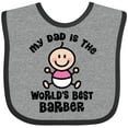 thumbnail image 3 of Inktastic My Daddy Worlds Best Barber Girls Baby Bib, 3 of 4