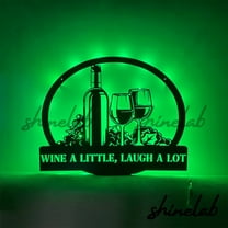 Shinelab Wine Bar Metal Sign LED Wall Art, Custom Club Wall Decor, Home n Bar Decor 9413