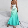 thumbnail image 6 of Women's Summer Gradient Long Dress Spaghetti Strap V Neck Sleeveless Backless High Split Hem Flowy Maxi Dress Breathable Beach Vacation Cruise Apparel, 6 of 8