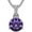 Simulated Amethyst - February, variant on Lucita Simulated Birthstone Necklace in 925 Sterling Silver - Platinum Plated - 3 Prong - September