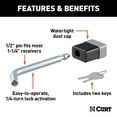 thumbnail image 2 of CURT 23020 Trailer Hitch Lock, 1/2-Inch Pin Diameter, Fits 1-1/4-Inch Receiver, 2 of 6