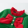 thumbnail image 4 of GYRATEDREAM Newborn Baby Girl Boy Christmas Outfit Infant Long Sleeve Bow Romper Jumpsuit Bodysuit Santa Toddler Fall Winter Clothes Green for 1-18M, 4 of 6