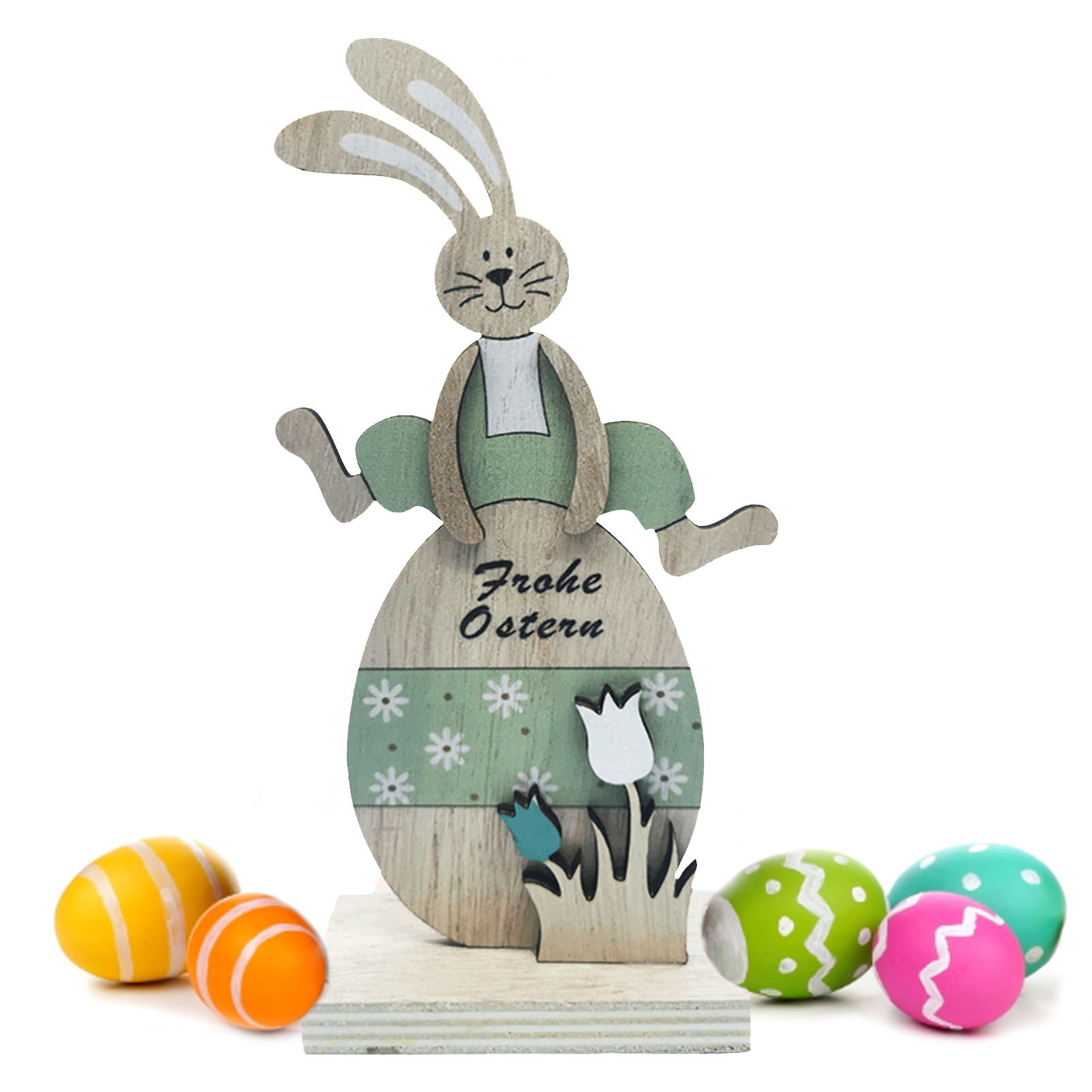 Details about   Wooden Rabbit Bunny Table Ornament Home Offices Easter Gift Festival Decoration* 