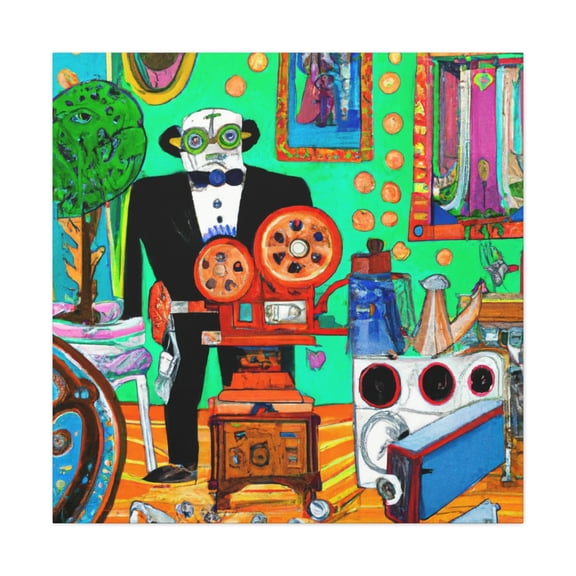 Movie Projector Globe - Canvas