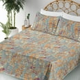 thumbnail image 3 of Ambesonne Nature Fitted & Flat Sheet with Sham 3 Pcs Set, Leaves in Warm Colors Art, Twin XL, Pale Orange and Earth Yellow, 3 of 5