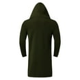 thumbnail image 2 of SWSMCLT Men's Long Hooded Coat Cardigan Outerwear Cold Weather Drape Front Loose Coats Casual Chic Knee Length Green Medium, 2 of 3
