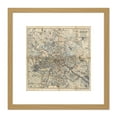 thumbnail image 1 of Map 1910 Muncheberg Berlin City Plan Germany 8X8 Inch Square Wooden Framed Wall Art Print Picture with Mount, 1 of 4