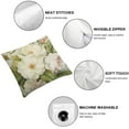 thumbnail image 4 of COMIO Vintage Shabby Chic White Rose Floral 2-Piece Short Plush Pillow Covers White, 4 of 6