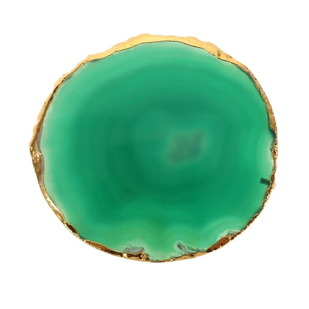

BESTONZON Natural Agate Slice Coaster Agate Gold-plated Cup Mat Coasters Agate Stone Pad