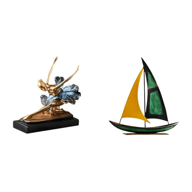 Figura decorativa de bailarina de ballet, estatua de bailarinas, regalo de escritorio, escultura de de hierro, adorno de mesa, decoración Feng
