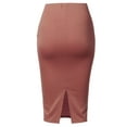 thumbnail image 3 of SSOULM Women's Stretchy Fitted Midi Pencil Skirt with Back Slit and Plus Size, 3 of 3