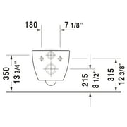 Duravit 2222090092 Happy D.2 Dual Flush One-Piece Wall Mounted Washdown Rimless Elongated Toilet