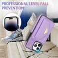 thumbnail image 4 of Dteck for iPhone 11 Wallet Case with Crossbody Lanyard, PU Leather Card Holder Purse Shockproof Phone Cover for iPhone 11,Purple, 4 of 5