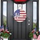 thumbnail image 4 of Cartel patriótico del Día de la Independencia del 4 de julio para decoración de puerta delantera, colgador de puerta de madera para porche exterior, corona de madera para decoración de pared interior, 4 of 6