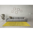 thumbnail image 3 of Ahgly Company Machine Washable Indoor Round Abstract Yellow Contemporary Area Rugs, 4' Round, 3 of 4