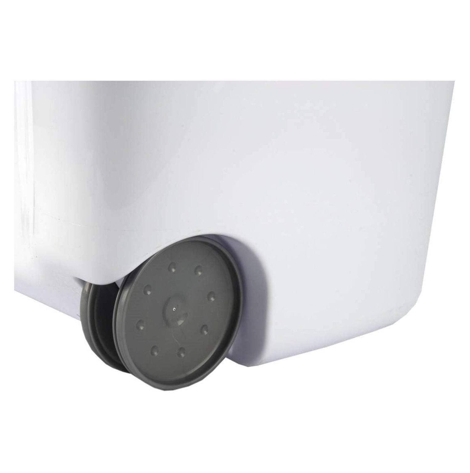 Ultra Wheeled Laundry Hamper with Lid, Handle and Wheels for Easy Rolling of Clothes to and from The Laundry Room, Plastic, White, 1-Pack