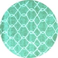 thumbnail image 1 of Ahgly Company Indoor Round Trellis Turquoise Blue Modern Area Rugs, 7' Round, 1 of 4