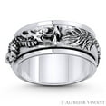 thumbnail image 2 of Chinese Dragon Shenlong Feng Shui Good Luck Charm Spinning Ring in Oxidized .925 Sterling Silver, 2 of 3