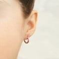 thumbnail image 2 of Gold Plated Fancy Pink Enamel Huggie Hoop Earrings for Women, 2 of 5