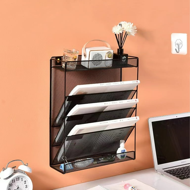 TUKA-i-AKUT 5 Tier Hanging File Holder A4 Landscape, Metal Mesh