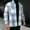 Light Blue, variant on Men's Thick Long Sleeved Lapel Plaid Jacket Casual Style Loose Lapel Shirt Jacket Light Blue M