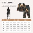 thumbnail image 3 of KLL Lotus Leaf Starry Sky Guinea Pig Print Women's Long Sleeve Pajamas with Pants Sleepwear Loungewear 2 Set-X-Large, 3 of 7