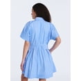 thumbnail image 3 of Free Assembly Women's Cotton Corset Mini Shirtdress with Short Sleeves, Sizes XS-XXL, 3 of 4
