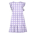 thumbnail image 4 of Nmnitkp Girl Dress Boho Dresses Summer Casual Floral Print Ruffle Short Sleeve Tiered Pleated Kids A-Line T-Shirt Dress Purple,13 Years, 4 of 8