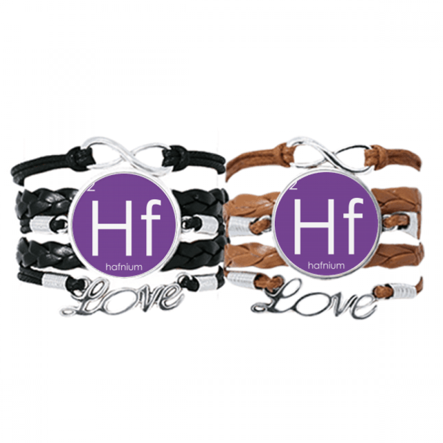 Pulsera de Cuero Unbranded Elementos Quimica Periodo Cuadro Metales de Transición Hafnio HF Pareja de Cuerdas