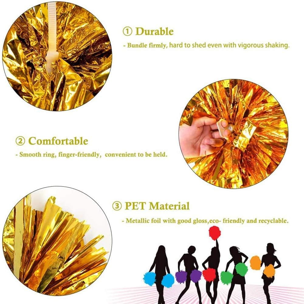 LINLIN Cheerleading Pom Poms Sports Dance Cheer Plastic Pom Pom for Sports Team Spirit Cheering Sports Cheerleading Pom Poms Dancing Party Fancy Dress Cheer Poms for Ball Dance Fancy