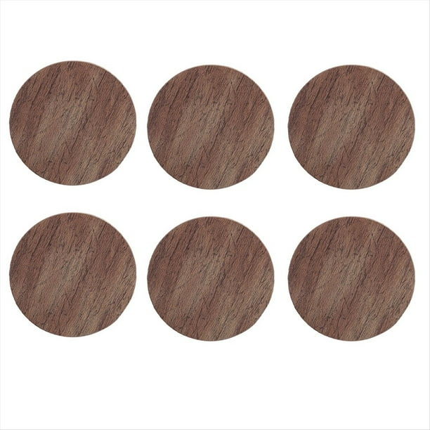 Juego de 6 Posavasos de Sintético con Veta de Madera, Manteles Individuales, Cojines para Tazas de Té y Café, Barra de Bar para el Hogar, Estante Aislante Antiadherente.