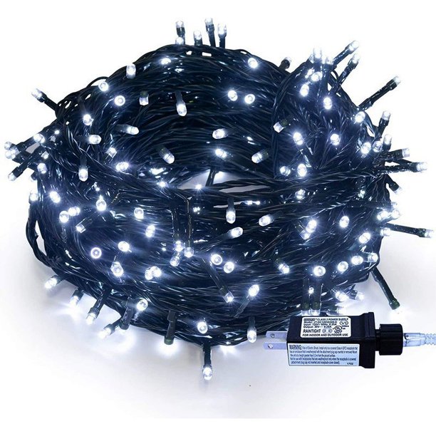 CHAO (Blanco) Cadena de luces para exteriores con alimentación de CA, luces de cadena LED para exteriores, brillantes 33 M 300 LED 8 modos de luces decorativas para jardín para árbol de Navidad, patio
