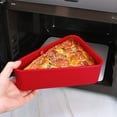 thumbnail image 5 of OUSITAID Silicone Pizza Box with Lid Reusable Silicone Pizza Slice Container Microwave Safe Nonstick Pizza Storage Container Washable Food Storage Box for Kitchen Picnic Black & Red, 5 of 5