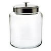 Anchor Hocking Montana Glass Jar with Fresh Sealed Lid, Brushed Metal, 2 Gallon