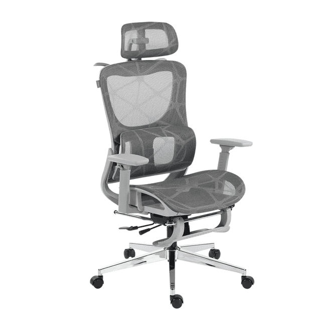 Silla Ejecutiva Acteck Flux Ultra EC696HR, Respaldo de Malla, Reposabrazos, Reposapiés, Gris