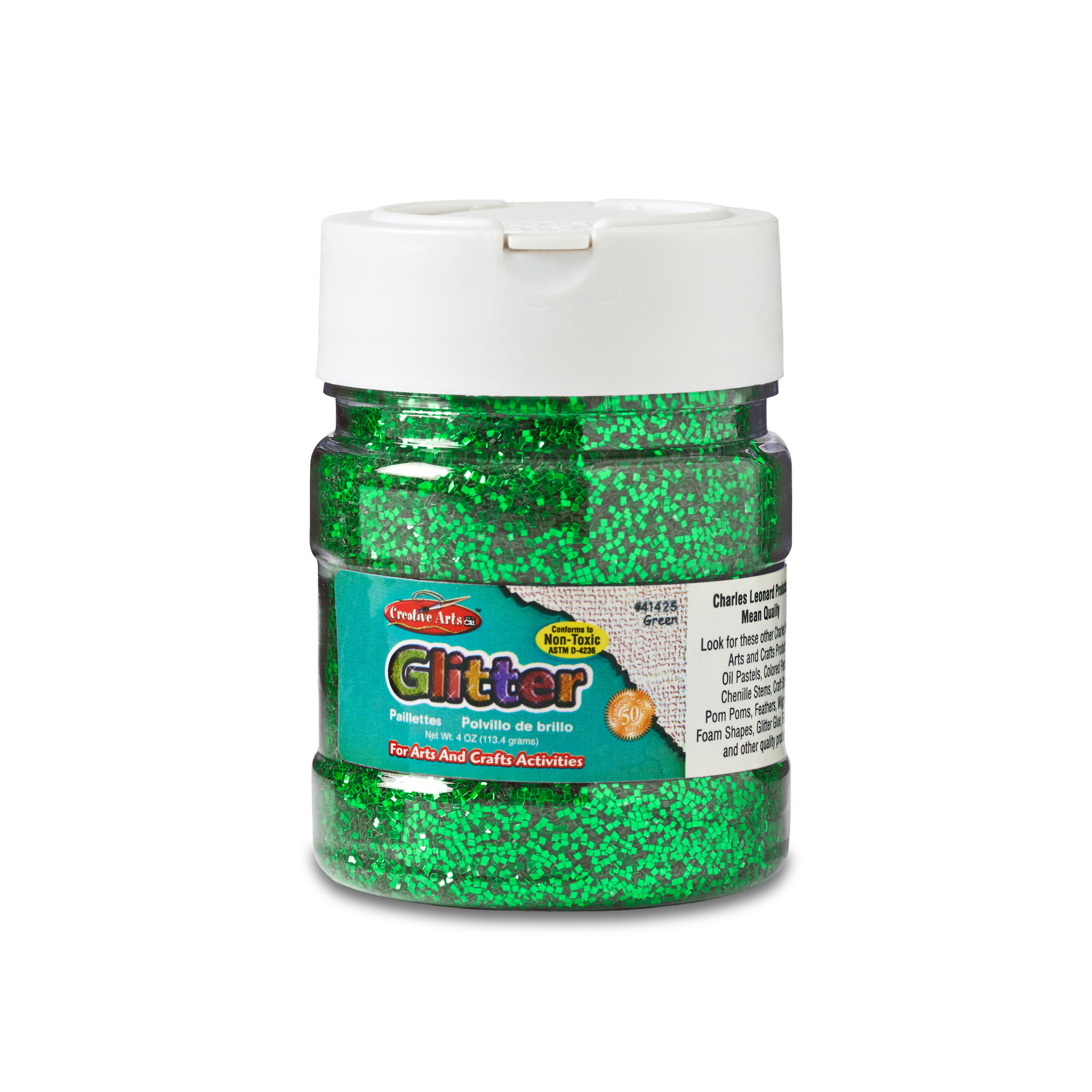 Creative Arts Green Glitter 4oz Jar Pack Of 6
