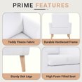 thumbnail image 3 of Frida Fleece Minimalist Accent Chair Set of 2-Color:White, 3 of 10