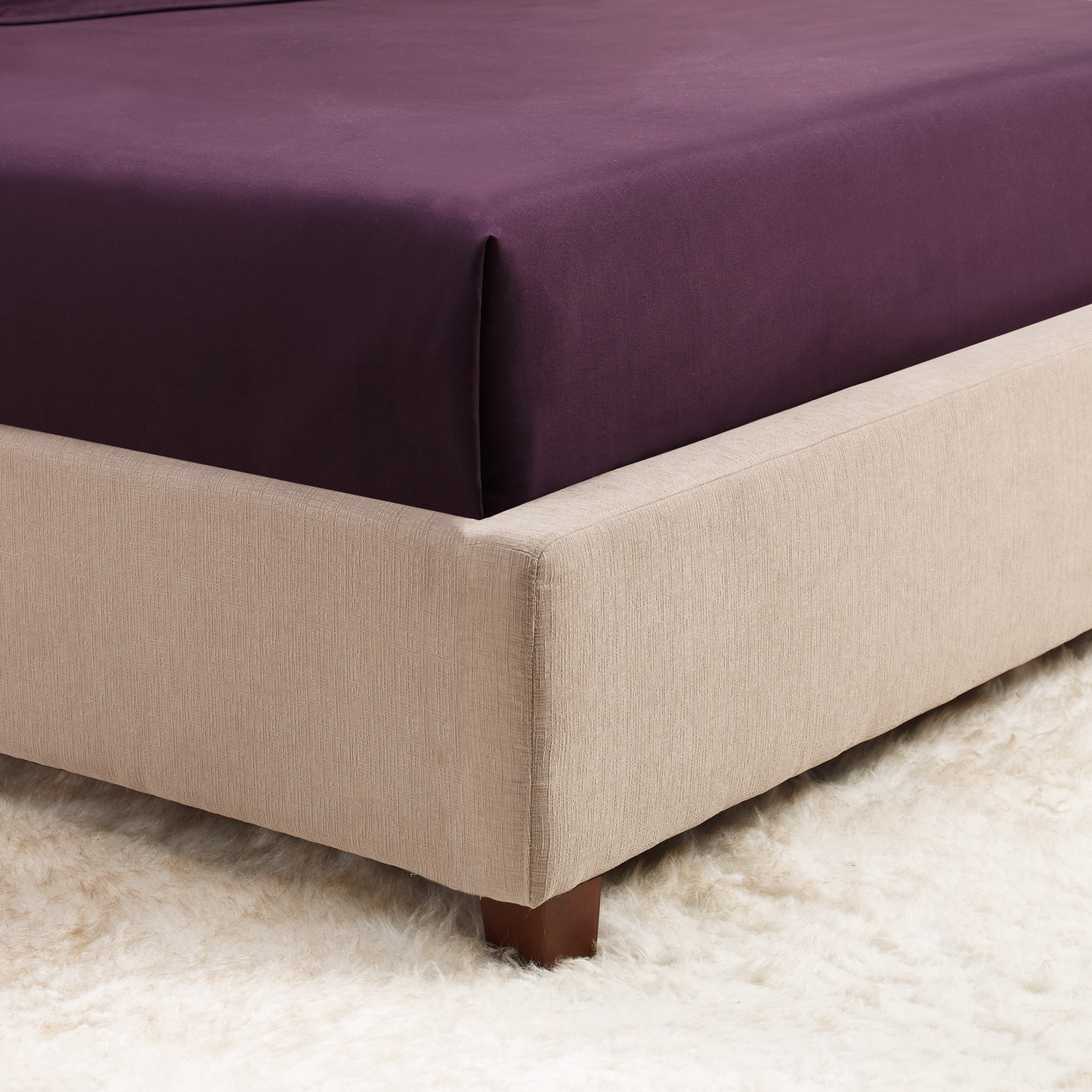 Hearth & Harbor Deep Pocket 5 Piece Solid Bed Sheet Set, 1800 Thread Count Microfiber Sheets, California King, Eggplant