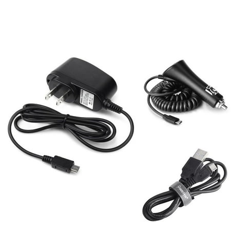 Charger Sky Pilot Insten Car Charger and AC Wall Travel Charger and USB Charging Cable Cord For Samsung Galaxy J3 luna pro J7 sky pro LG Stylo 3 ZTE Majesty Pro Maven 3 Huawei Ascend XT2 XT Sensa ()