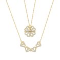 thumbnail image 1 of Collier Pendentif Trèfle à Quatre Feuilles en Forme de Cœur pour Femmes, Chaîne de Clavicule d'Amour, Cadeaux, Ras du Cou Ouvrable, 1 of 5