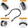 thumbnail image 4 of Luz de lectura recargable, luz nocturna manos libres con 3 niveles de brillo ajustables - Cable USB incluido (negro) JM, 4 of 5