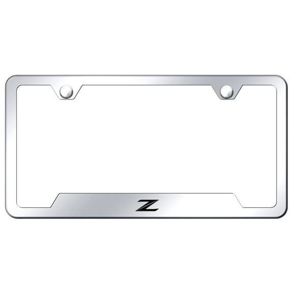 Nissan Z Laser Etched Logo Cut-Out License Plate Frame (Silver)