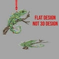 thumbnail image 4 of ViciArt Gecko Lizard Christmas Ornament, Holiday Tree Decor, 3mm Acrylic or Wood, Lizard on Branch with Lights, 4 of 4