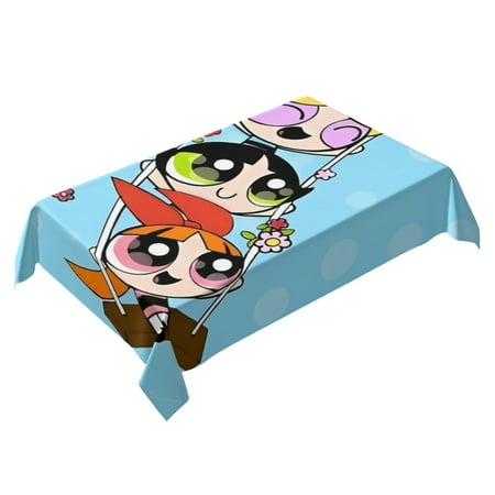 The Powerpuff Girls themed square tablecloth 54 * 72 inches durable stylish