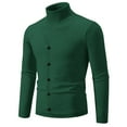 thumbnail image 1 of LOVZFMLL Men's Sweaters, Solid Color Turtleneck Ribbed Cardigan, Casual Fashion Button Vest, Mock Two-Layer, Warm Winter Tops, Fall Clothes, 1 of 3