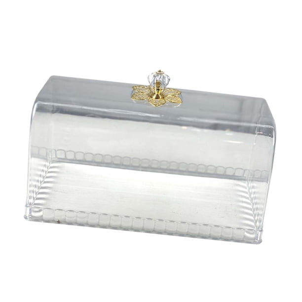 Cubierta para alimentos, cubierta para soporte de pastel, tapa rectangular transparente a prueba de polvo, red para alimentos Longitud 26 cm